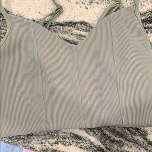 Aerie Olive Ribbed sports bra